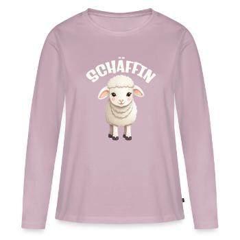Die Schäffin lustige Chefin Schaf - Frauen Premium Bio Langarmshirt - Altrosa - Vorne - Julia (174cm)