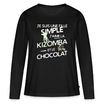 danse KIZOMBA - une fille simple - T-shirt manches longues Premium bio Femme - noir - Devant - Julia (174cm)