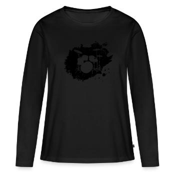 batterie splat - T-shirt manches longues Premium bio Femme - noir - Devant - Julia (174cm)