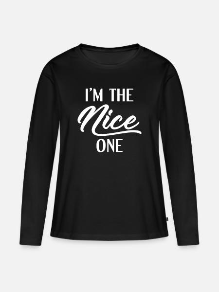 Ich bin der Nette - Frauen Premium Bio Langarmshirt - Schwarz