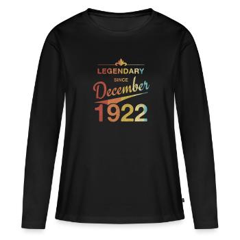 100th birthday Legendary December 1922 vintage - Women's Premium Organic Long Sleeve Shirt - black - Front - Julia (174cm)
