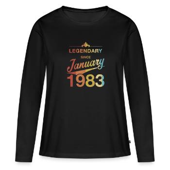 40th birthday Legendary January 1983 Year 83 - Women's Premium Organic Long Sleeve Shirt - black - Front - Julia (174cm)