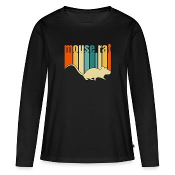 Mouse Rater Mouse Rat Parcs et loisirs Scarec - T-shirt manches longues Premium bio Femme - noir - Devant - Julia (174cm)