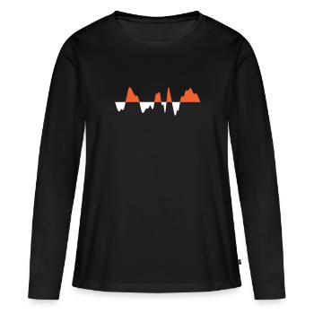 onde sonore - T-shirt manches longues Premium bio Femme - noir - Devant - Julia (174cm)
