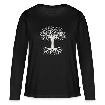 Baum des Lebens Wikinger - Frauen Premium Bio Langarmshirt - Schwarz - Vorne - Julia (174cm)