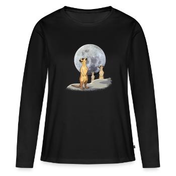 suricates - T-shirt manches longues Premium bio Femme - noir - Devant - Julia (174cm)