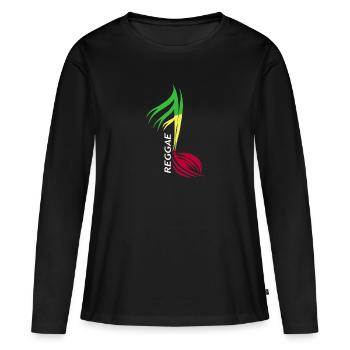 Rasta Rastafarian reggae - T-shirt manches longues Premium bio Femme - noir - Devant - Julia (174cm)