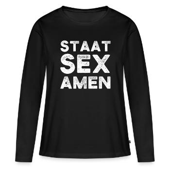 Abschluss Geschenk Staatsexamen Jura - Frauen Premium Bio Langarmshirt - Schwarz - Vorne - Julia (174cm)