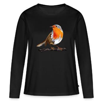 Rouge-gorge - T-shirt manches longues Premium bio Femme - noir - Devant - Julia (174cm)