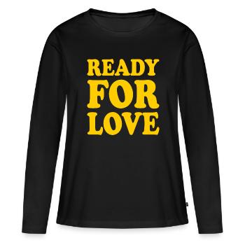Ready for love - Frauen Premium Bio Langarmshirt - Schwarz - Vorne - Julia (174cm)