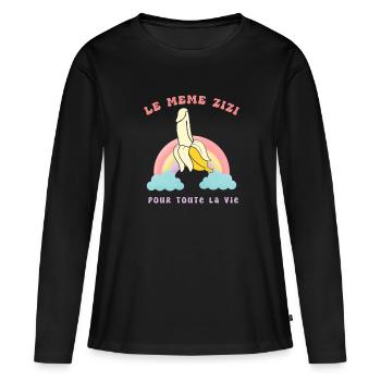 Le Meme Zizi Evjf Cadeau Humour Future Mariée - T-shirt manches longues Premium bio Femme - noir - Devant - Julia (174cm)
