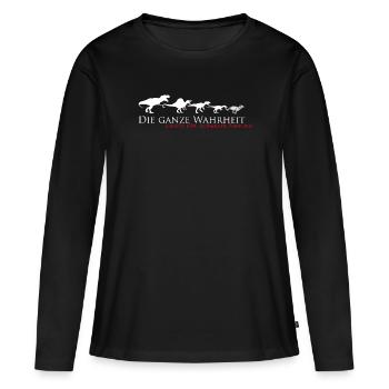 Die ganze Wahrheit - Frauen Premium Bio Langarmshirt - Schwarz - Vorne - Julia (174cm)