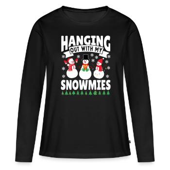 Passer du temps avec mes Snowmies - T-shirt manches longues Premium bio Femme - noir - Devant - Julia (174cm)