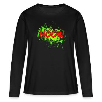 NOOB! - Frauen Premium Bio Langarmshirt - Schwarz - Vorne - Julia (174cm)