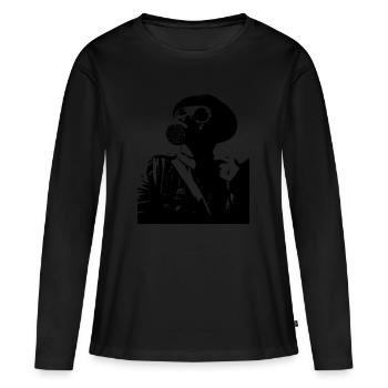 masque à gaz - T-shirt manches longues Premium bio Femme - noir - Devant - Julia (174cm)