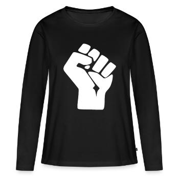 Faust - Frauen Premium Bio Langarmshirt - Schwarz - Vorne - Julia (174cm)