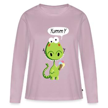 Yummy Drache - Frauen Premium Bio Langarmshirt - Altrosa - Vorne - Julia (174cm)