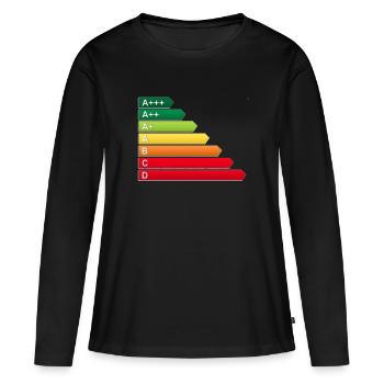 Label énergétique SF - T-shirt manches longues Premium bio Femme - noir - Devant - Julia (174cm)