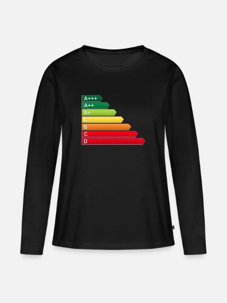 SF Energieetikett - Frauen Premium Bio Langarmshirt - Schwarz