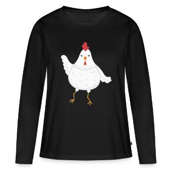 Chicken chickens - Women's Premium Organic Long Sleeve Shirt - black - Front - Julia (174cm)