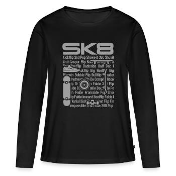 SK8 skate - Women's Premium Organic Long Sleeve Shirt - black - Front - Julia (174cm)