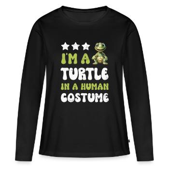 Turtle Turtles - Women's Premium Organic Long Sleeve Shirt - black - Front - Julia (174cm)