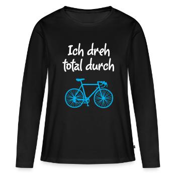Roue Vélo Vélo De Route Climat Environnement Hobby - T-shirt manches longues Premium bio Femme - noir - Devant - Julia (174cm)