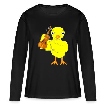 Violon Chick - T-shirt manches longues Premium bio Femme - noir - Devant - Julia (174cm)