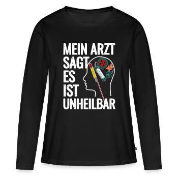 Feu d’artifice dans la tête - T-shirt manches longues Premium bio Femme - noir - Devant - Julia (174cm)