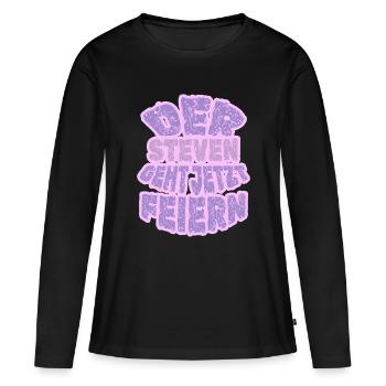 Geschenk für Steven - Frauen Premium Bio Langarmshirt - Schwarz - Vorne - Julia (174cm)