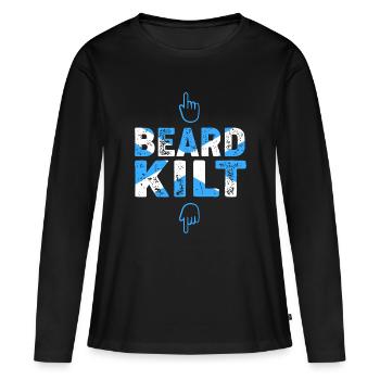 Schottenrock Schottland Ecosse Kilt - T-shirt manches longues Premium bio Femme - noir - Devant - Julia (174cm)