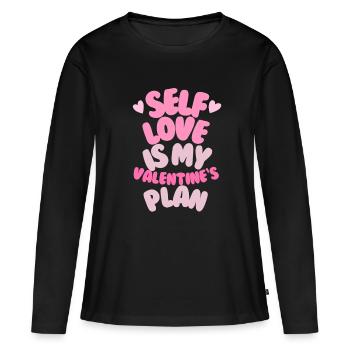 Self-Love for Valentine's Day - Women's Premium Organic Long Sleeve Shirt - black - Front - Julia (174cm)