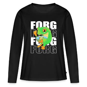 Grenouille Rainette arboricole - T-shirt manches longues Premium bio Femme - noir - Devant - Julia (174cm)