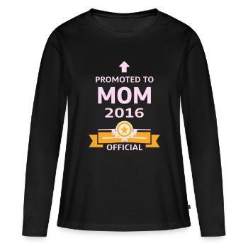Beförderung zur Mutter 2016 - Frauen Premium Bio Langarmshirt - Schwarz - Vorne - Julia (174cm)