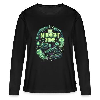 Mer de plastique - T-shirt manches longues Premium bio Femme - noir - Devant - Julia (174cm)
