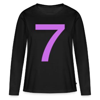 7 - Women's Premium Organic Long Sleeve Shirt - black - Front - Julia (174cm)