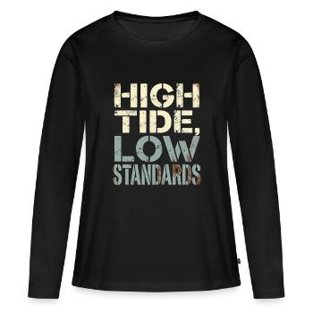 Conception des marins - T-shirt manches longues Premium bio Femme - noir - Devant - Julia (174cm)