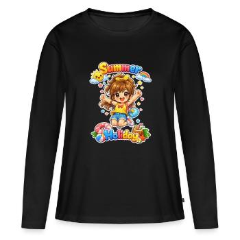 Fille d’été - T-shirt manches longues Premium bio Femme - noir - Devant - Julia (174cm)