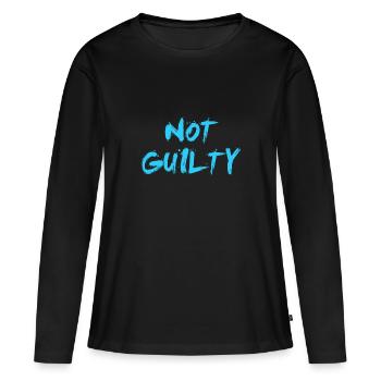 NON COUPABLE LUMIÈRE BLEU COOL - T-shirt manches longues Premium bio Femme - noir - Devant - Julia (174cm)