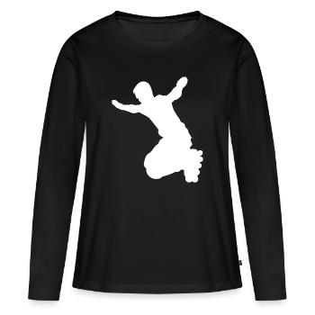 Patins rollers rollers patins - T-shirt manches longues Premium bio Femme - noir - Devant - Julia (174cm)