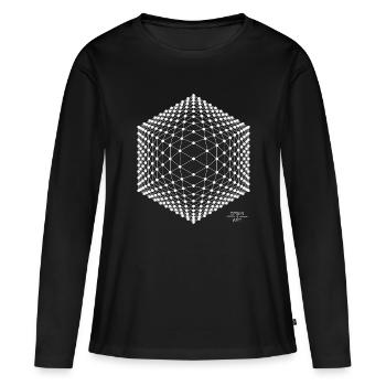 Techno / Trance / Illusion / DREW ART - T-shirt manches longues Premium bio Femme - noir - Devant - Julia (174cm)
