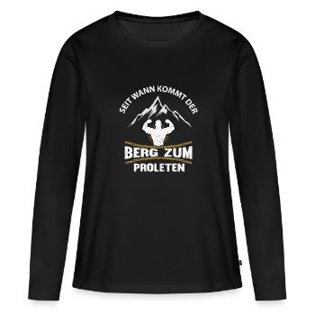 Depuis quand la montagne arrive-t-elle au Proleten? - T-shirt manches longues Premium bio Femme - noir - Devant - Julia (174cm)