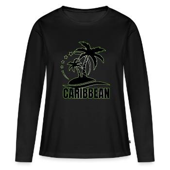 CARAÏBES - T-shirt manches longues Premium bio Femme - noir - Devant - Julia (174cm)