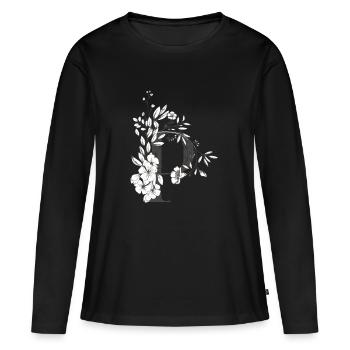 Buchstabe P - Frauen Premium Bio Langarmshirt - Schwarz - Vorne - Julia (174cm)