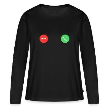 Incoming call Frauen T-shirt / Boobs Shirt Women - Frauen Premium Bio Langarmshirt - Schwarz - Vorne - Julia (174cm)