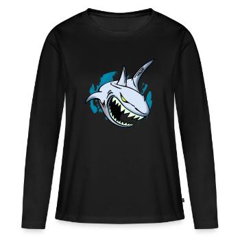 Hai - Frauen Premium Bio Langarmshirt - Schwarz - Vorne - Julia (174cm)