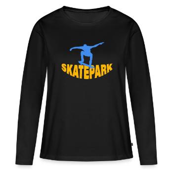 SKATEPARK - Frauen Premium Bio Langarmshirt - Schwarz - Vorne - Julia (174cm)