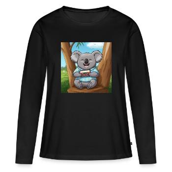 The Musical Koala - Women's Premium Organic Long Sleeve Shirt - black - Front - Julia (174cm)