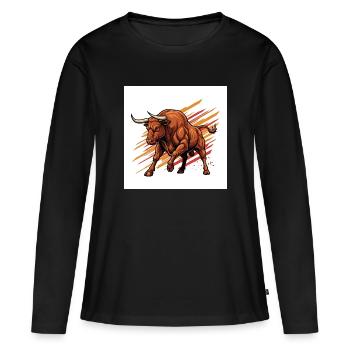 Taureau - Marché Boursier - Succès - Forte performance - T-shirt manches longues Premium bio Femme - noir - Devant - Julia (174cm)