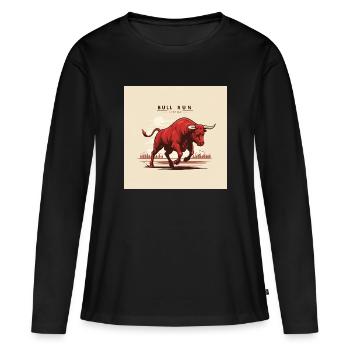 Bull Run - Succès, Marché boursier, Richesse, Argent - T-shirt manches longues Premium bio Femme - noir - Devant - Julia (174cm)